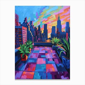 Sunset On The Roof Canvas Print