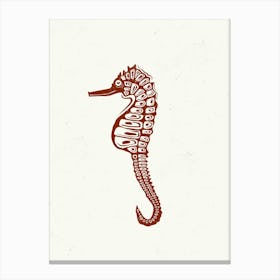 Seahorse Linocut 1 Canvas Print