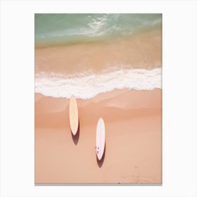 surfboards laying on the beach 2 Canvas Print