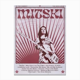 Xmopnitin Mitski Poster Be The Cowboy Album Music Poster Canvas Print