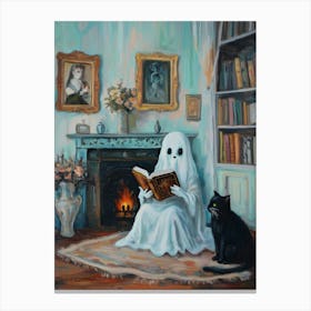 Ghost Reading A Book 7 Canvas Print