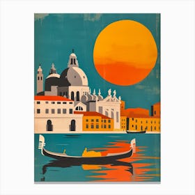 Abstract Venice poster illustration 3 Canvas Print