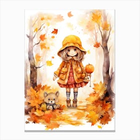Cute Autumn Fall Scene 65 Canvas Print