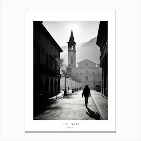 Poster Of Trento, Italy, Black And White Analogue Photography 1 Canvas Print