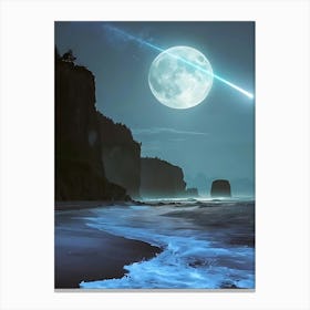 Full Moon Over The Ocean 14 Canvas Print