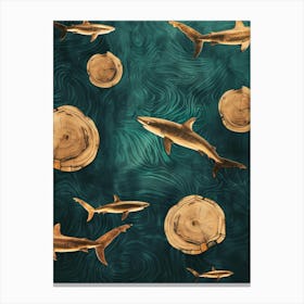 Sharks In The Water Canvas Print