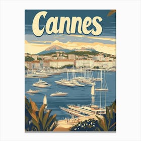 Aihrgdesign A Classic 1960s Travel Poster For Cannes Canvas Print