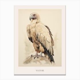 Vintage Bird Drawing Vulture 2 Poster Canvas Print