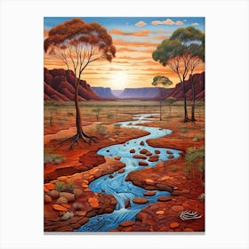 Default In The Heart Of An Australian Outback Landscape A Rive 0 Canvas Print