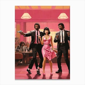 Pulp Fiction Dance Set Pink Art Print 2 Canvas Print