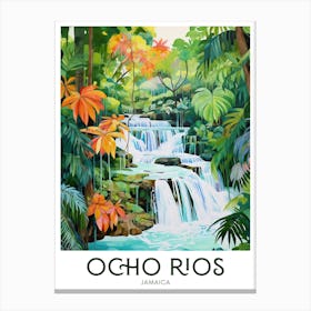 Ocho Rios, Jamaica Maximalist Travel Poster Vibrant Colour Canvas Print