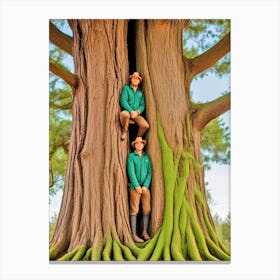 Two Men In A Tree Canvas Print