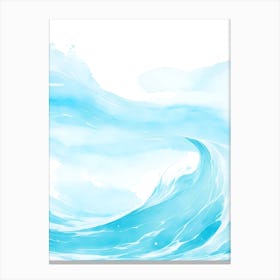 Blue Ocean Wave Watercolor Vertical Composition 164 Canvas Print