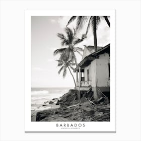 Poster Of Barbados, Black And White Analogue Photograph 4 Canvas Print