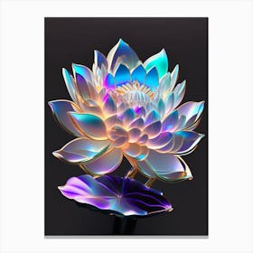 Lotus Flower Bouquet Holographic 3 Canvas Print
