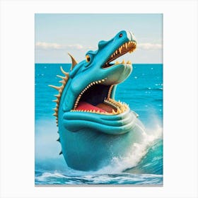 Blue Dragon In The Ocean 2 Canvas Print