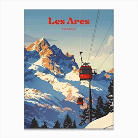 Les Arcs France Retro Travel Art Illustration Canvas Print