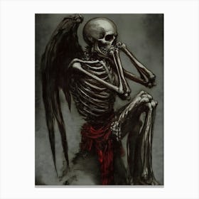 Skeleton With Wings 1 Canvas Print