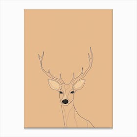 Deer Drawing - Boho, Line Art 1 Canvas Print