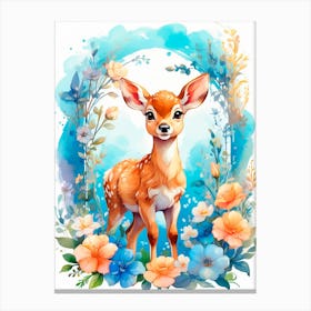 Watercolor Fawn Canvas Print