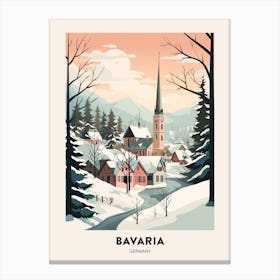 Vintage Winter Travel Poster Bavaria Germany 2 Canvas Print