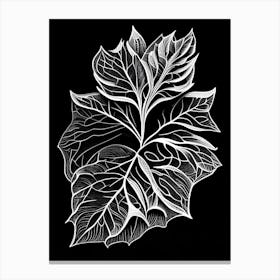 Apple Leaf Linocut 2 Canvas Print