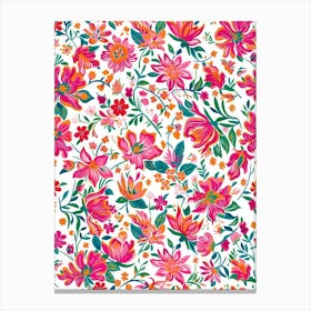 Flower Luxe London Fabrics Floral Pattern 4 Canvas Print