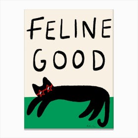 Feline Good Green Canvas Print