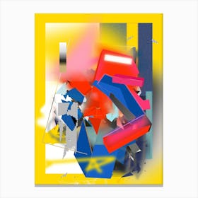 Abstract Mobile Yellow Black Blue Pink Canvas Print