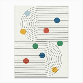 Dots Retro Mid Century Modern Canvas Print