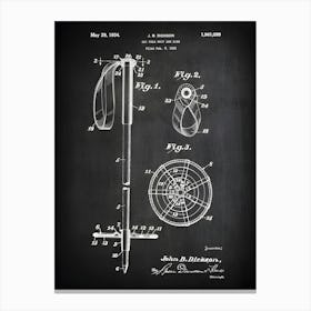 Ski Gifts Ski Art Ski Decor Ski Sign Ski Wall Art Ski Poster Ski Print Ski Blueprint Ski Pole Art Ski Pole Print Ss0991 Canvas Print