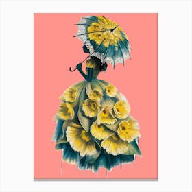 Girl With Umbrella Canvas Print