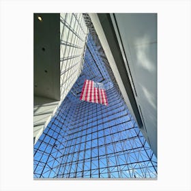 American Flag In The Atrium Canvas Print