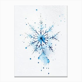 Water, Snowflakes, Minimalist Watercolour 3 Canvas Print