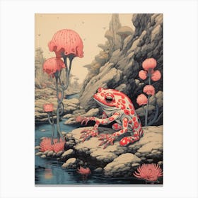 Poison Dart Frog Japanese Style Illustration 3 Canvas Print