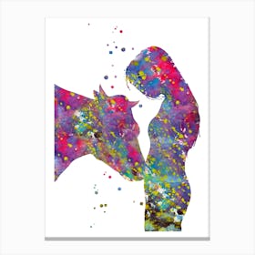 Girl With Cow 1 Canvas Print
