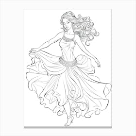 Line Art Inspired By The Dance 4 Canvas Print
