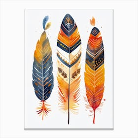 Watercolor Feathers Canvas Print