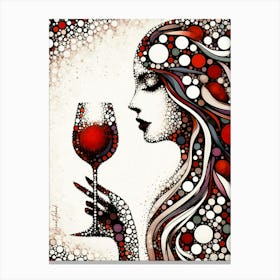 Glass Of Red Wine Abstract Canvas Print