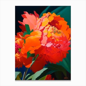 Karl Rosenfield Peonies Orange Colourful 1 Painting Canvas Print