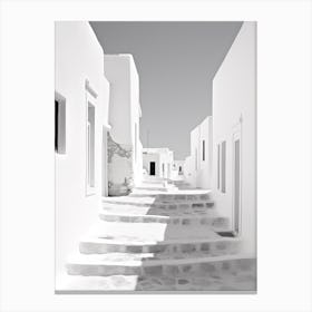 Mykonos, Greece, Photography In Black And White 2 Canvas Print