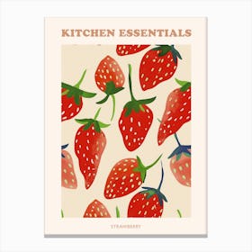 Strawberry Pattern Illustration Poster 6 Canvas Print