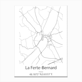 La Ferte Bernard,France Minimalist Map Canvas Print