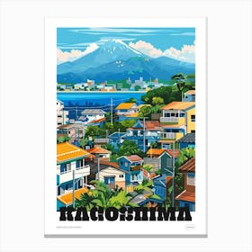 Kagoshima Japan 1 Colourful Travel Poster Canvas Print