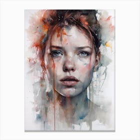 Annoyed Moods Watercolor Canvas Print