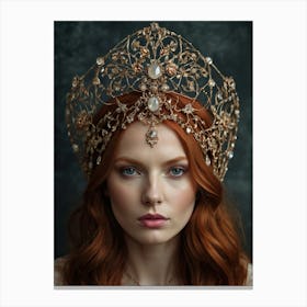 Portrait of a girl wearing a crown on her head Canvas Print