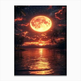 Full Moon Over Water 27 Canvas Print