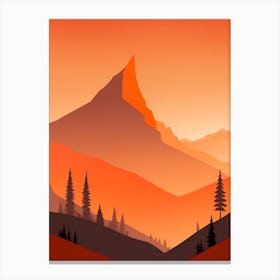 Misty Mountains Vertical Composition In Orange Tone 202 Canvas Print