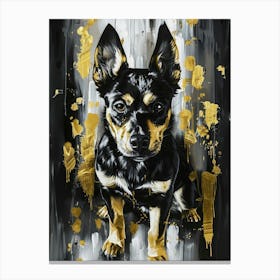 Cute Black and Golden Dog Canvas Print