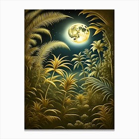 Golden Jungle At Night Canvas Print